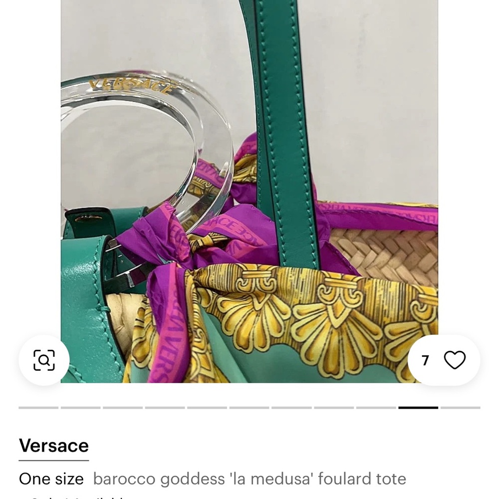 Versace Pink and Green Tote Bag - Picture 10 of 11